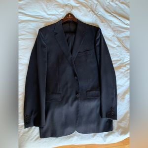 Byron 44L Black pinstripe suit